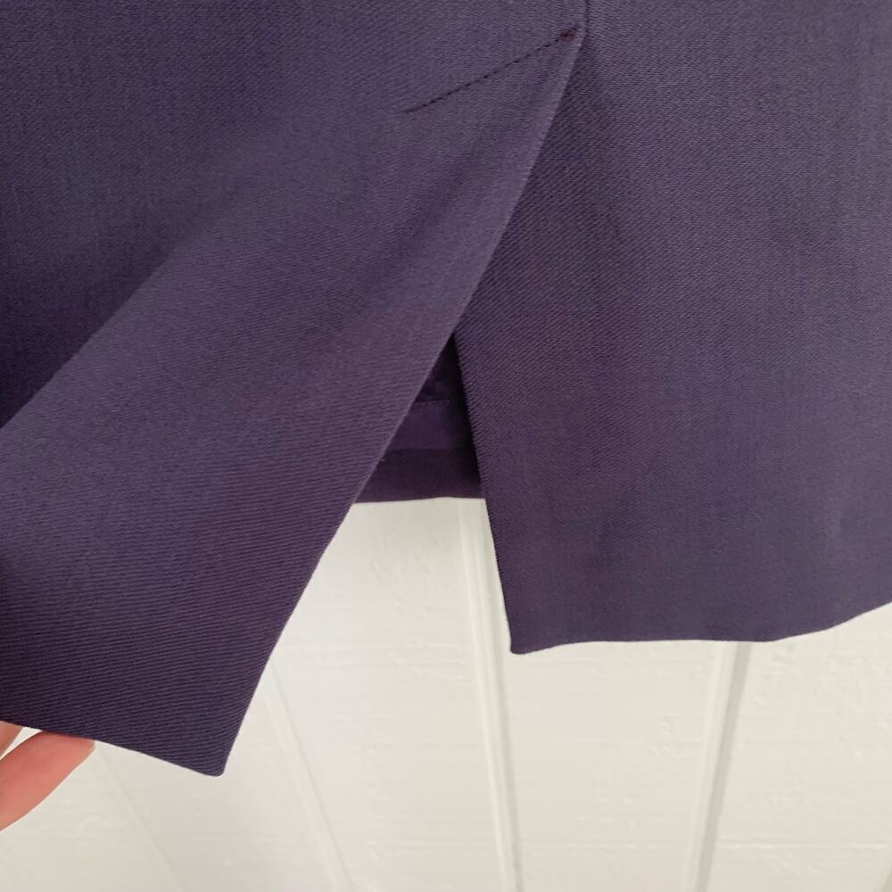 Max Mara Wool Knee Length Pencil Skirt Purple Designer Office Women 4 - Picture 7 of 10
